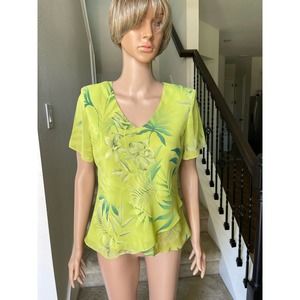 Studio 1 Petite Green Blouse Sz 12P slightly used